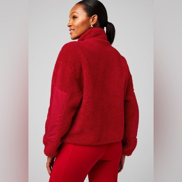 Tahoe Teddy Jacket by Fabletics in red - Picture 3 of 3